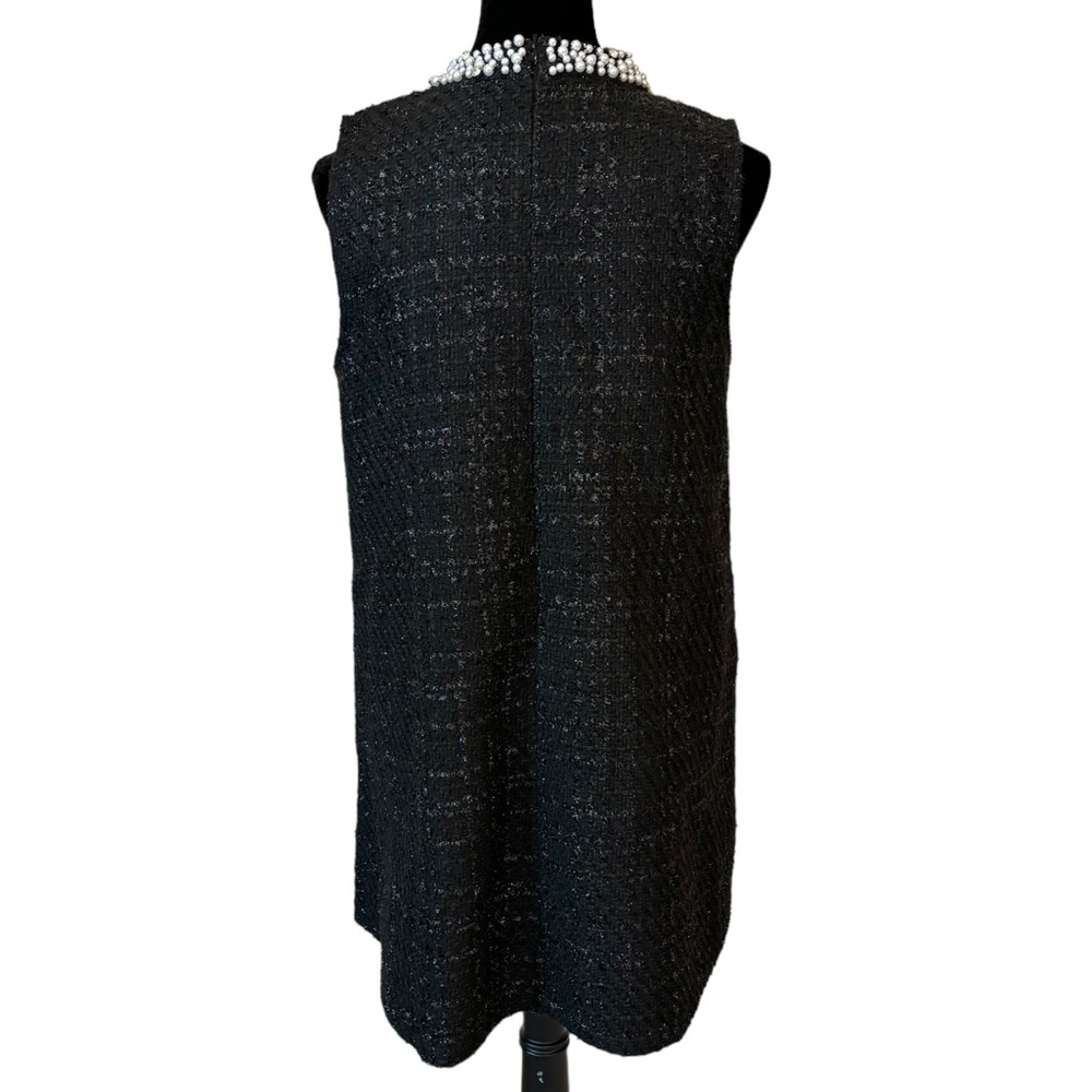 Tweed Pearl Embellished Shift Dress Small - Picture 7 of 16
